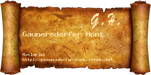 Gaunersdorfer Hont névjegykártya
